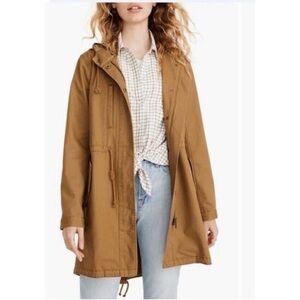 MADEWELL Women's Granola Tan Tilden Khaki Utility Military Long Jacket Sz S